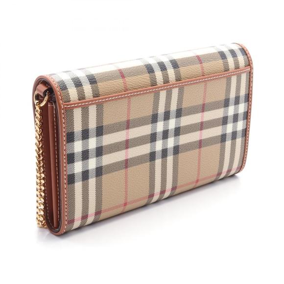 Burberry HANNAH Shoulder Bag Leather Beige Brown Multicolor - Picture 2 of 4